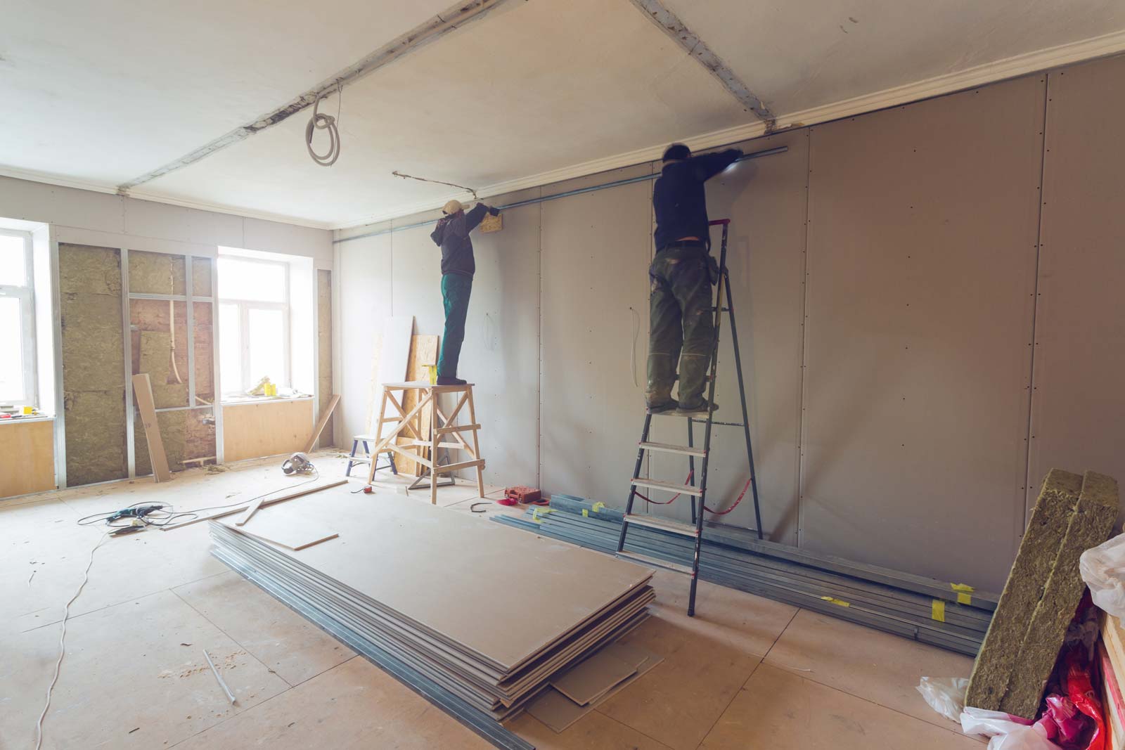 drywall-repair workers doing drywall repair