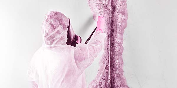 technician performing mold remediation