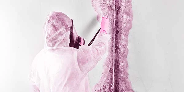 technician performing mold remediation